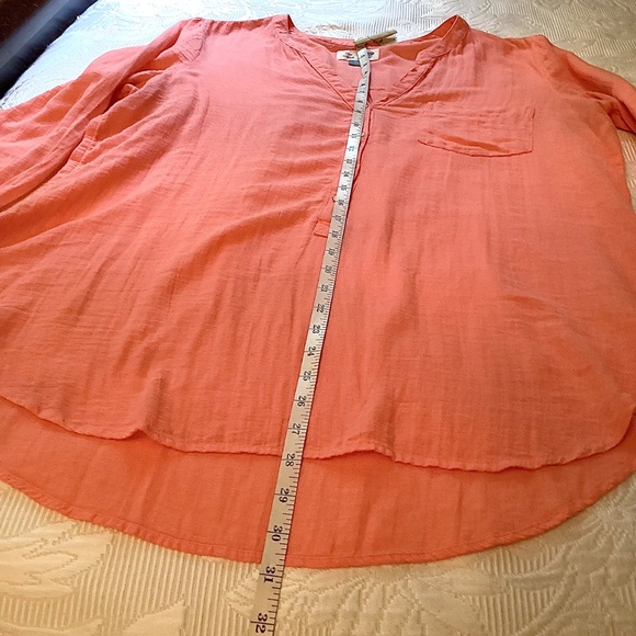Old Navy–Women’s Long Sleeve Tunic Blouse—Size L—Coral - Picture 10 of 12